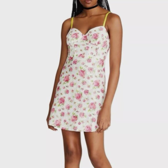 NWT Betsey Johnson Ali White Pink Mini Dress - Picture 1 of 13